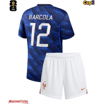 Franța Bradley Barcola #12 Echipament de Fotbal Replică Mondial 2026 Copii Acasa (+ Șorturi)